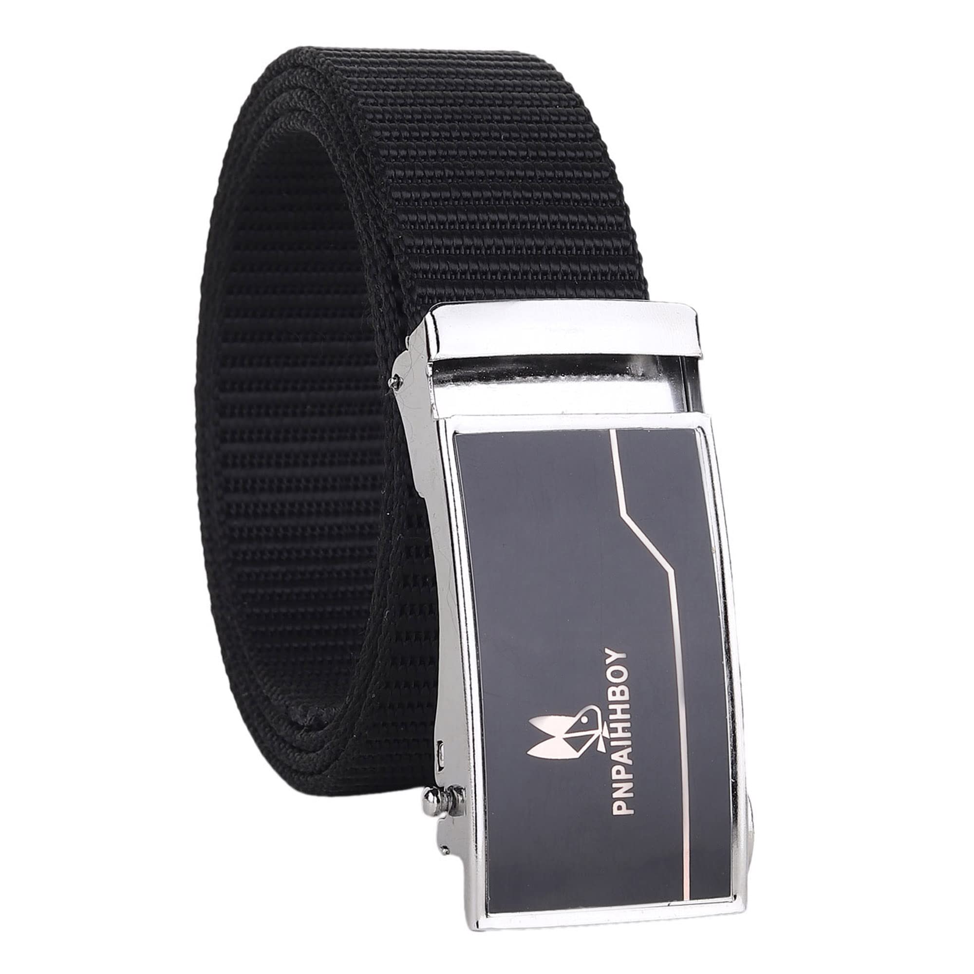 Men’s Causal Nylon Woven Fabric Auto-lock buckle Belt With No Holes (BAG-60-BL)-image-48