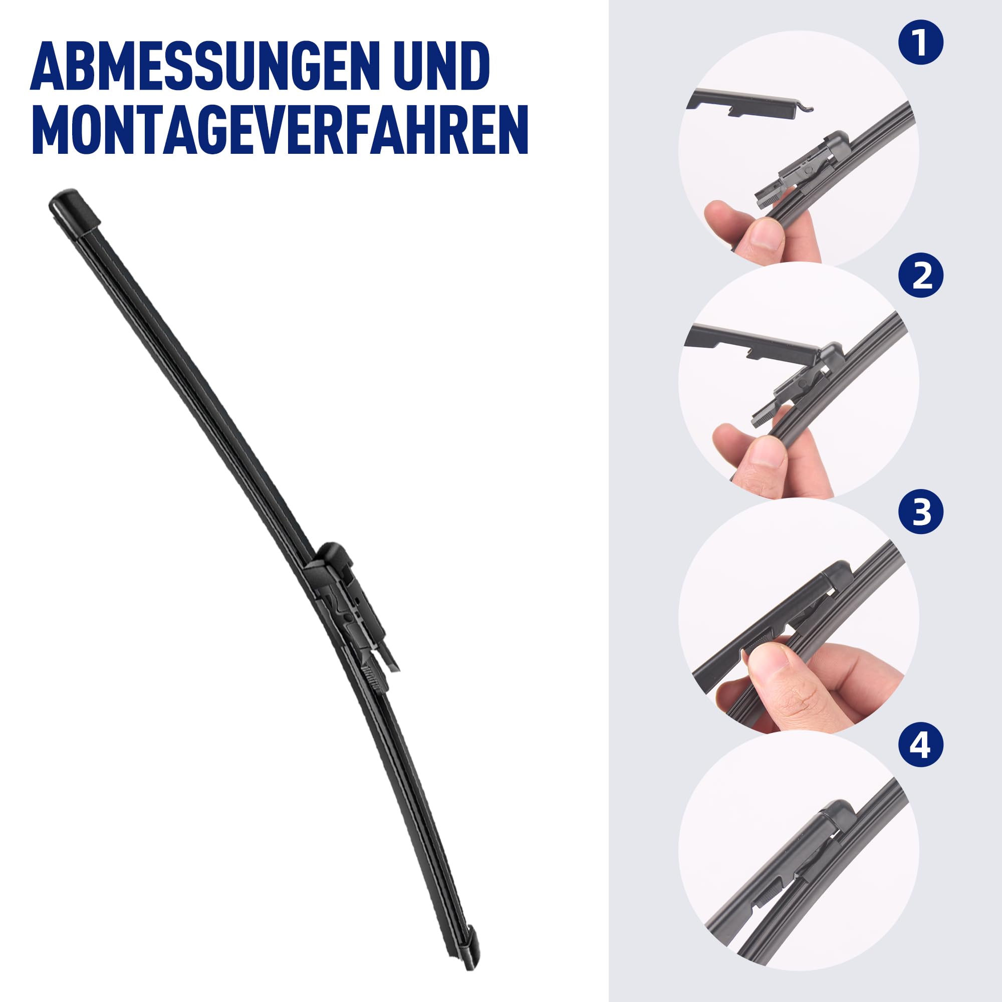Scheibenwischer Set für BMW X1 E84 2009-2015 Vorne & Hinten | 2 Front + 1 Heck, Vordere Flachbalken-Wischer, Auto Scheibenwischer Frontscheibe und Heckwischer, Direkte Montage