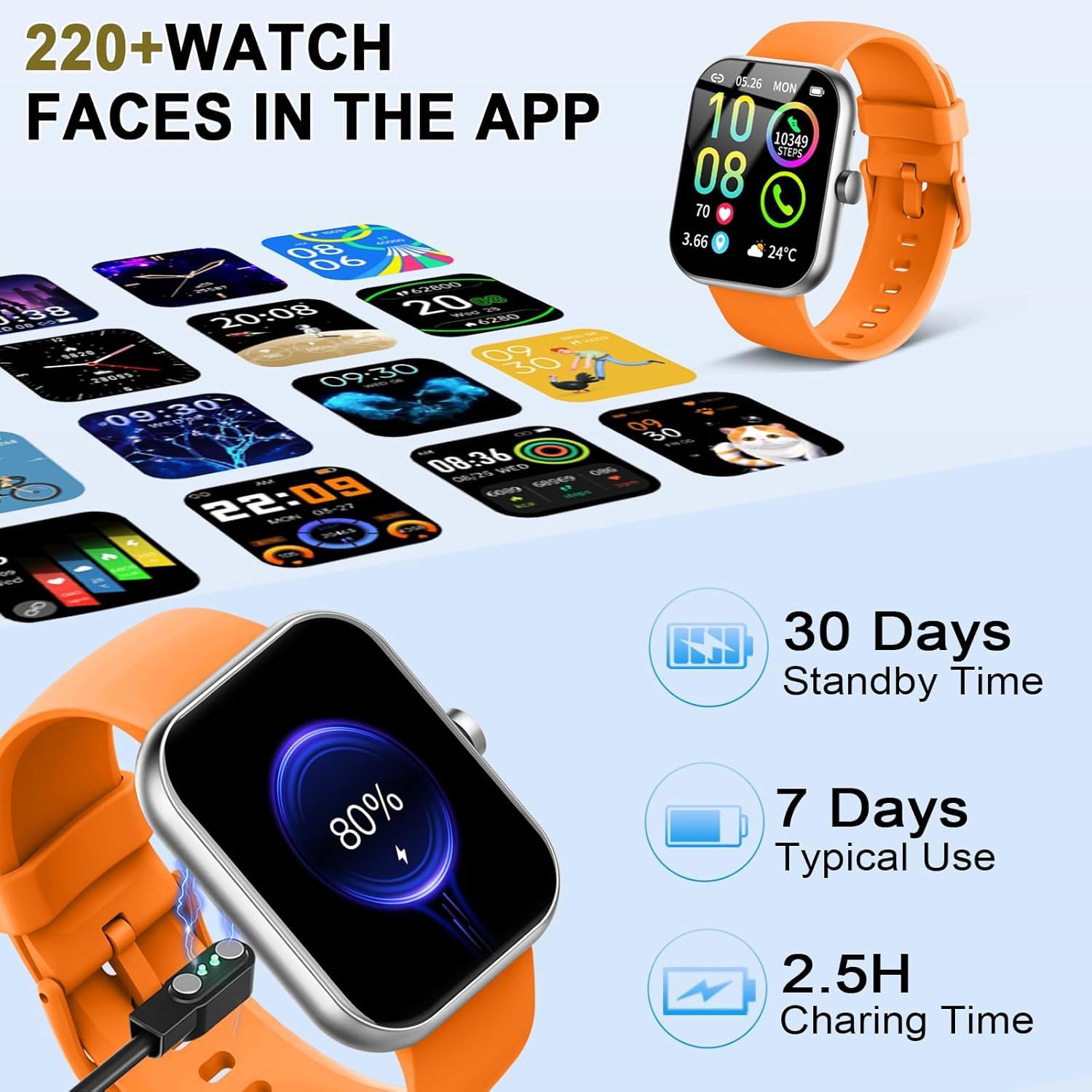 Reloj Inteligente Hombre Mujer, 1.96" Smartwatch con Llamada Bluetooth, Pulsómetro/Monitor de Sueño/SpO2/Podómetro, 113+ Modos Deportes Pulsera Actividad Impermeable IP68 Smart Watch para Android iOS