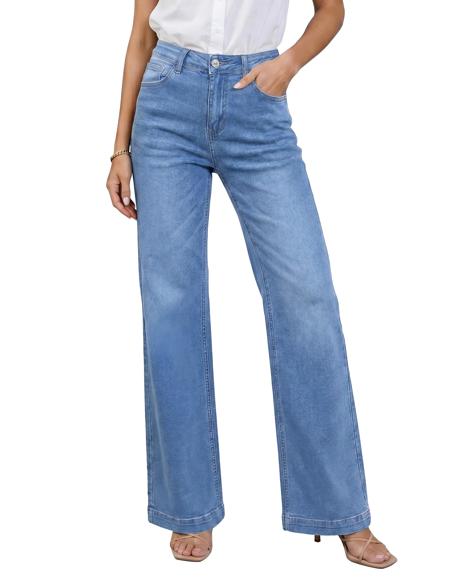 GRAPENT Flare Jeans High Waisted Indigo