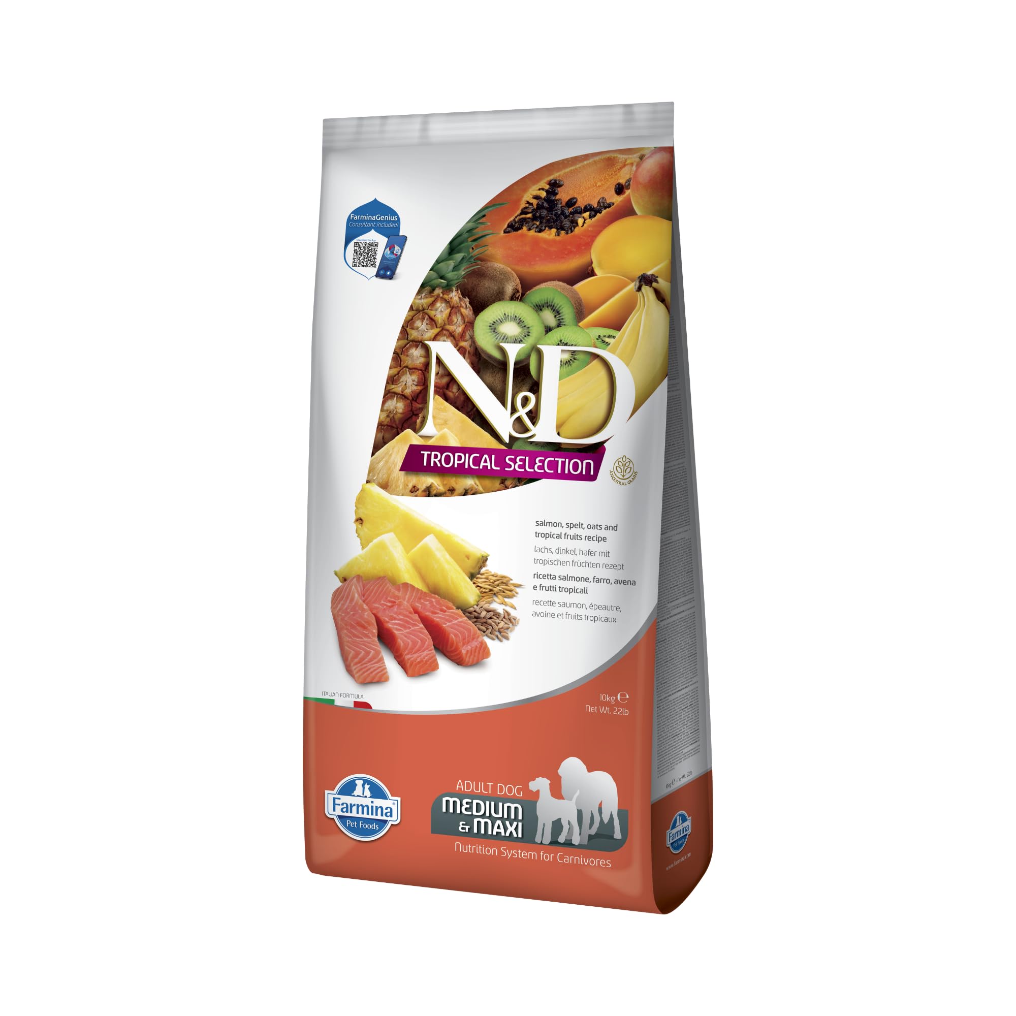 N&D Tropical Selection Salmon and tropical fruits Adult Medium & Maxi 10.00 kg