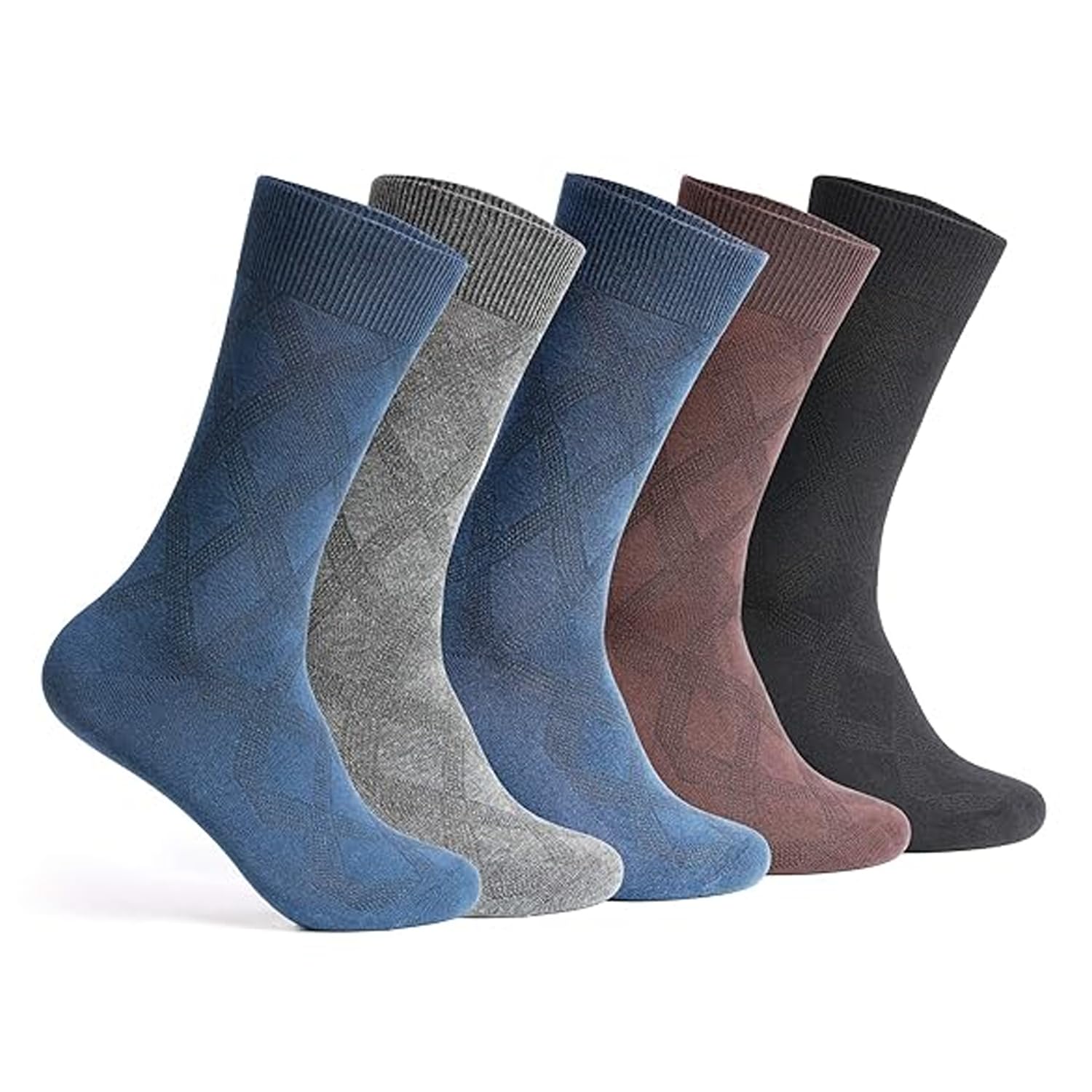 Formal/Office Calf Socks for Men Combo, Made With Breathable, Anti Odour & Moisture Absorbent Combed Cotton, Ideal Socks For Summer (Pack Of 5)