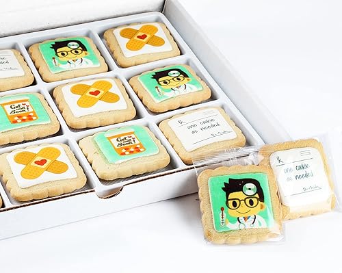 Miniatura 25 de Paquete de 12 cestas de regalo de galletas de feliz cumpleaños, envueltas individualmente para niños, hombres y mujeres, caja de regalo decorada