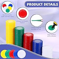 Vista 4 de Skylety 1000 Pieces Plastic Poker Chips Bulk 5 Colors Counter Card for Kids Game Playing Learning Math Counting Bingo Game Blank Chips Card for Kids