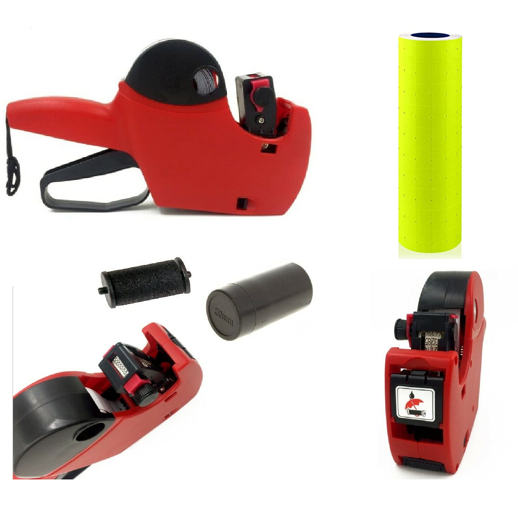 10x Rolls Price Gun Labels 21 x 12mm CT1 Labels 22x12 21x12 fits MoTex Puma Lynx (Price Gun + 10 ROLL Yellow)