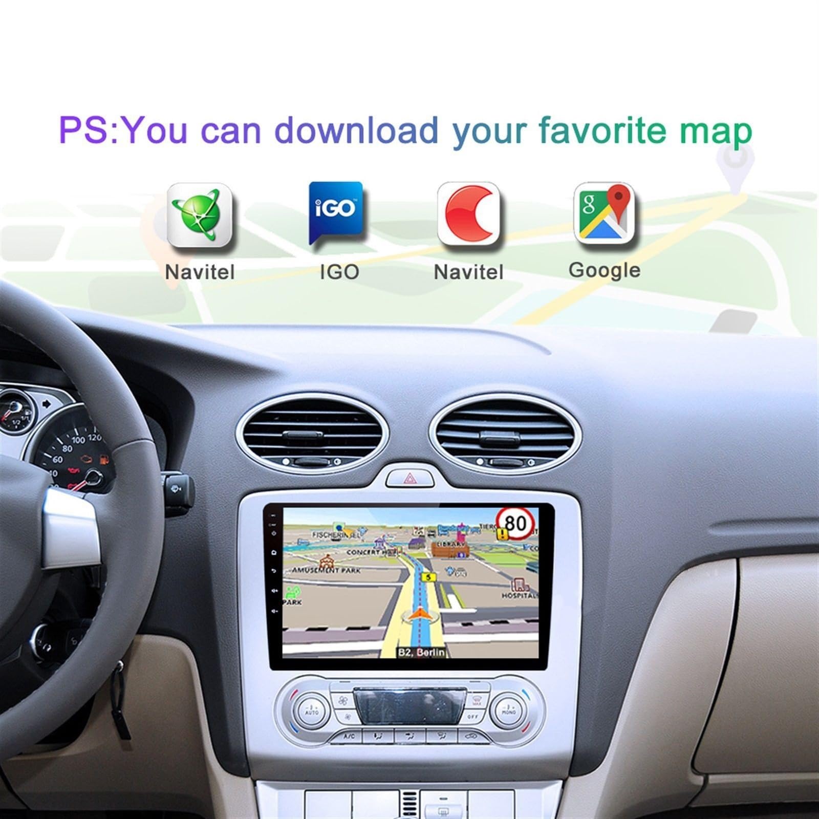 9-calowy samochodowy odtwarzacz multimedialny Android 8.1 2Din Radio samochodowe Gps, dla Forda, Focusa, Exi AT 2004 2005 2006-2011 2DIN Samochodowy DVD z rejestratorem