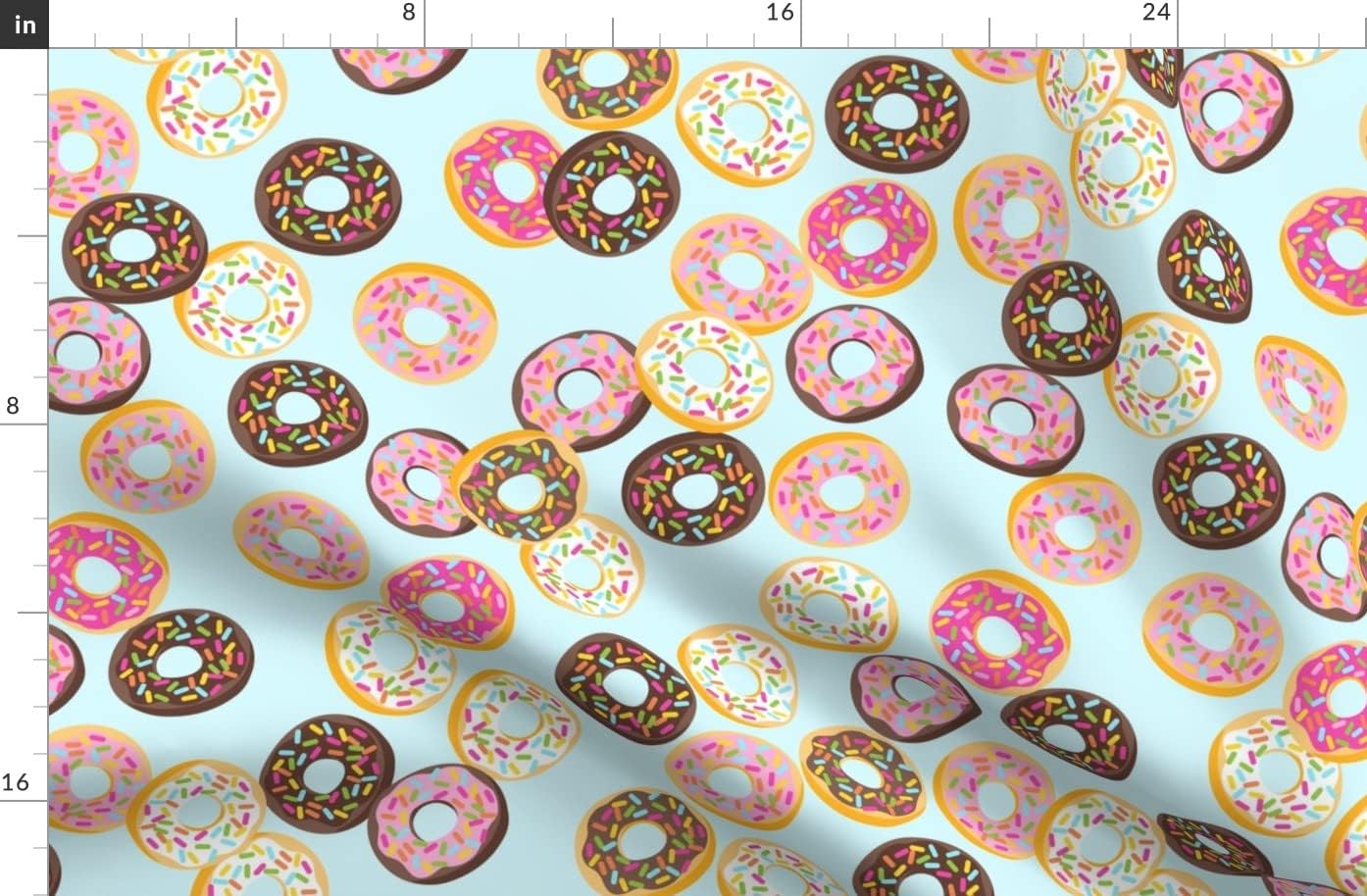Spoonflower Fabric - Sugar Donuts Doughnut Printed on Organic Cotton Sateen Fabric by The Yard - Sewing Quilting Apparel Home Decor