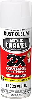 Rust-Oleum 271919 Acrylic Enamel 2X Spray Paint, 12 oz, Gloss White