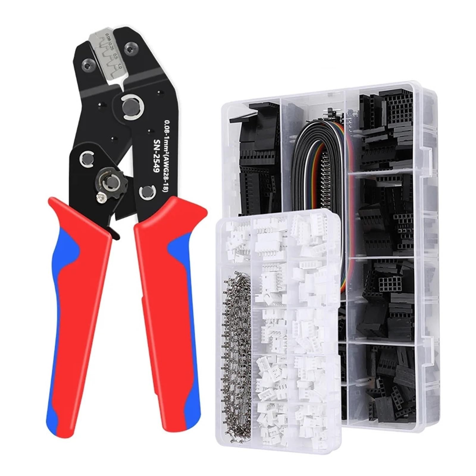 Ratcheting Crimping Plier for PH2.0/XH2.54/2..8/3.0/3.96/4.8/KF2510/JST Terminal Connectors Crimper Tool 2549(SN-2549 Set)