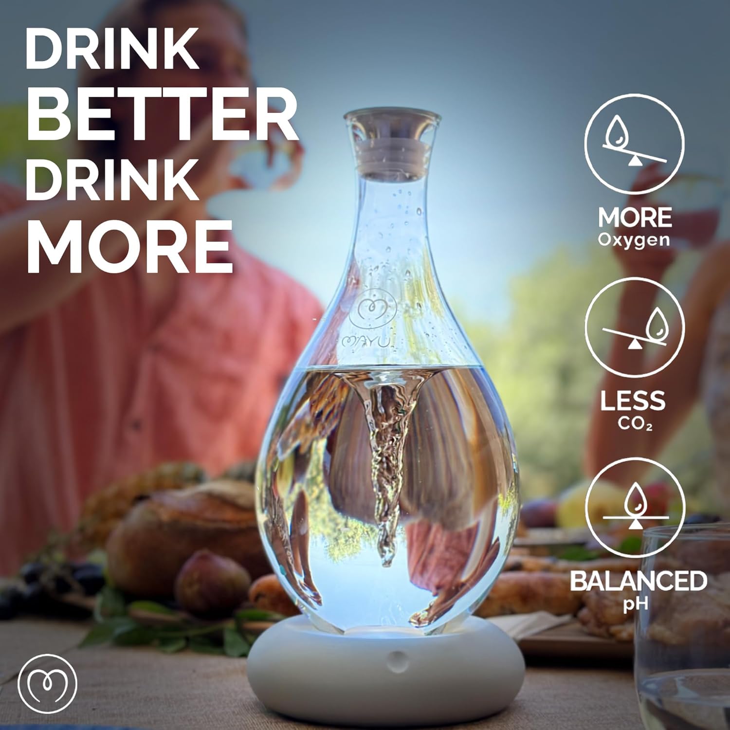 MAYU Swirl Structured Water Pitcher - Double Swirl Bundle - Great for Reverse Osmosis Filter Users