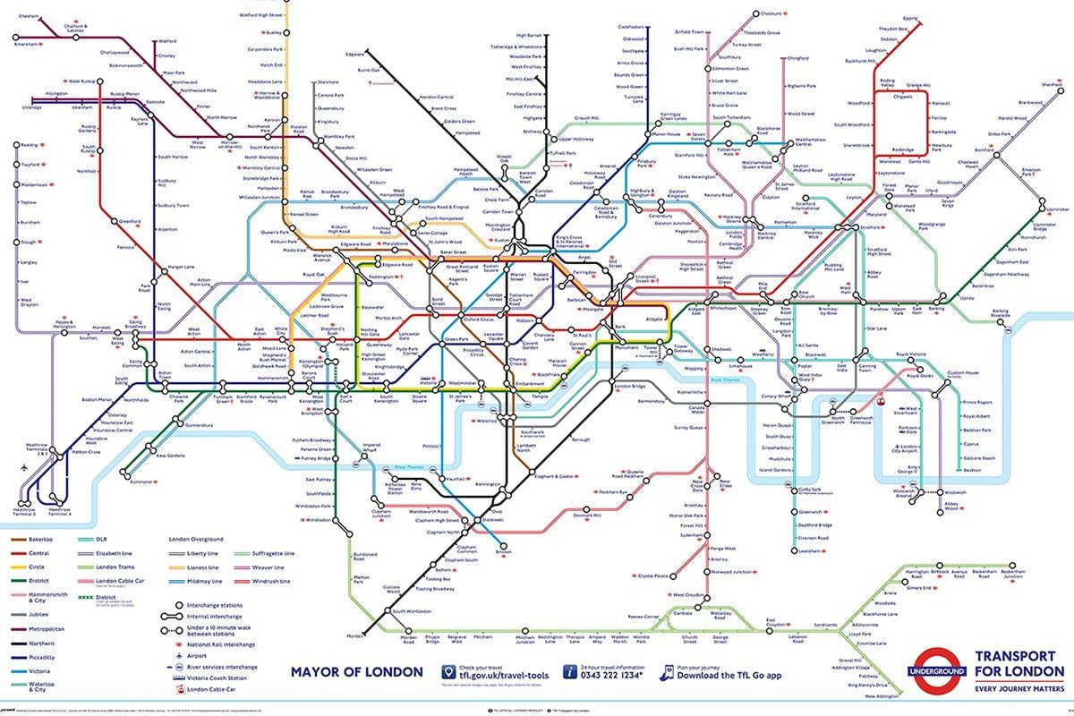 TFL (London Underground Map) Maxi Poster - Laminated