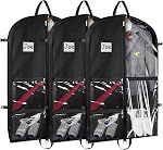 Zilink Dance Sac à vêtements, sac à vêtements suspendu 40 De pouce pour les costumes de danse, avec 4 Poches à fermeture éclair claires et moyennes 1 Grande poche zippée, noire