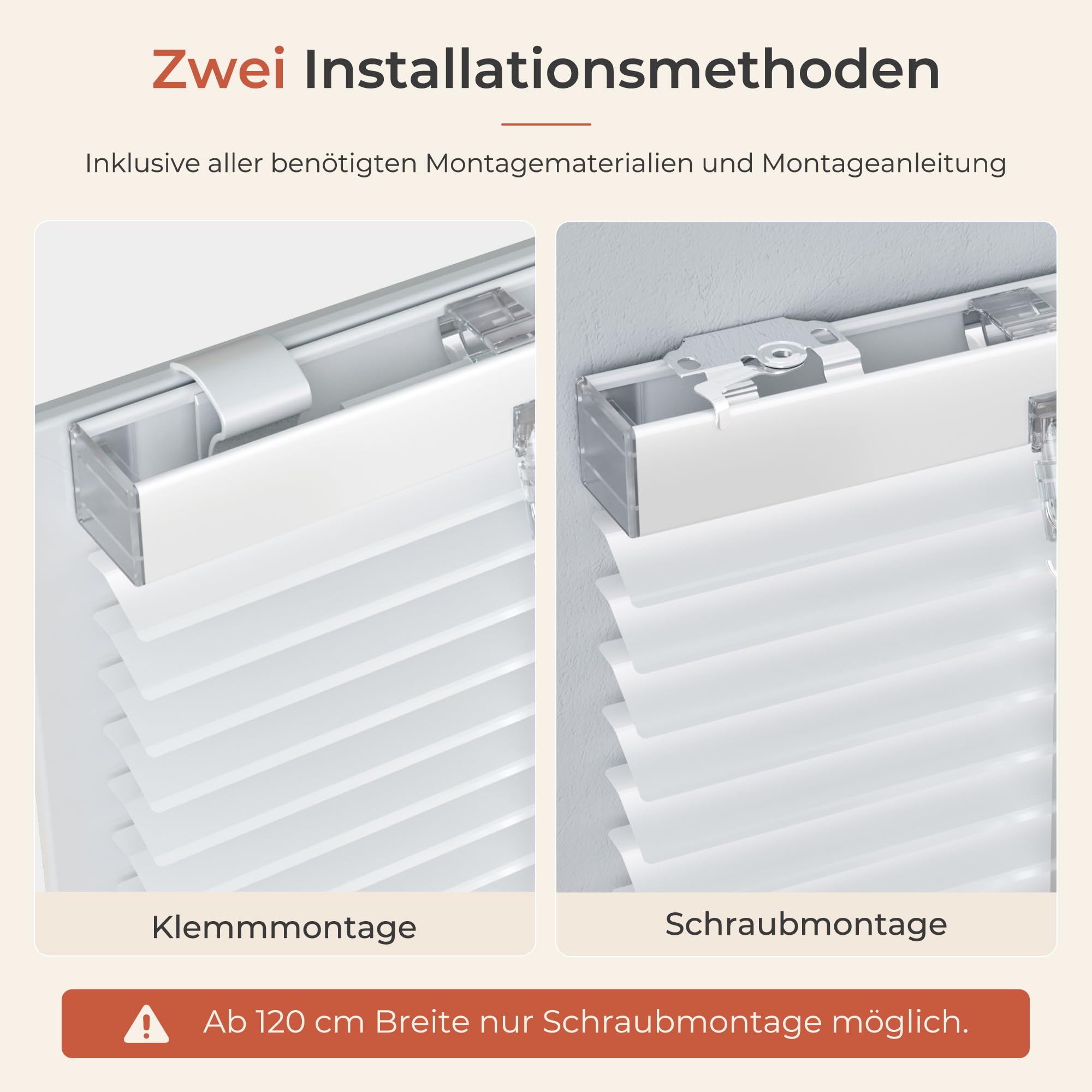 HOMEDEMO Alu Jalousien Fenster ohne Bohren L-Lamellen, 150x175cm, weiß | Aluminium Jalousien für Fenster Innen,Lichtschutz Blendschutz Sonnenschutz, Klemmfix Halterung, Fenster Jalousien Innen