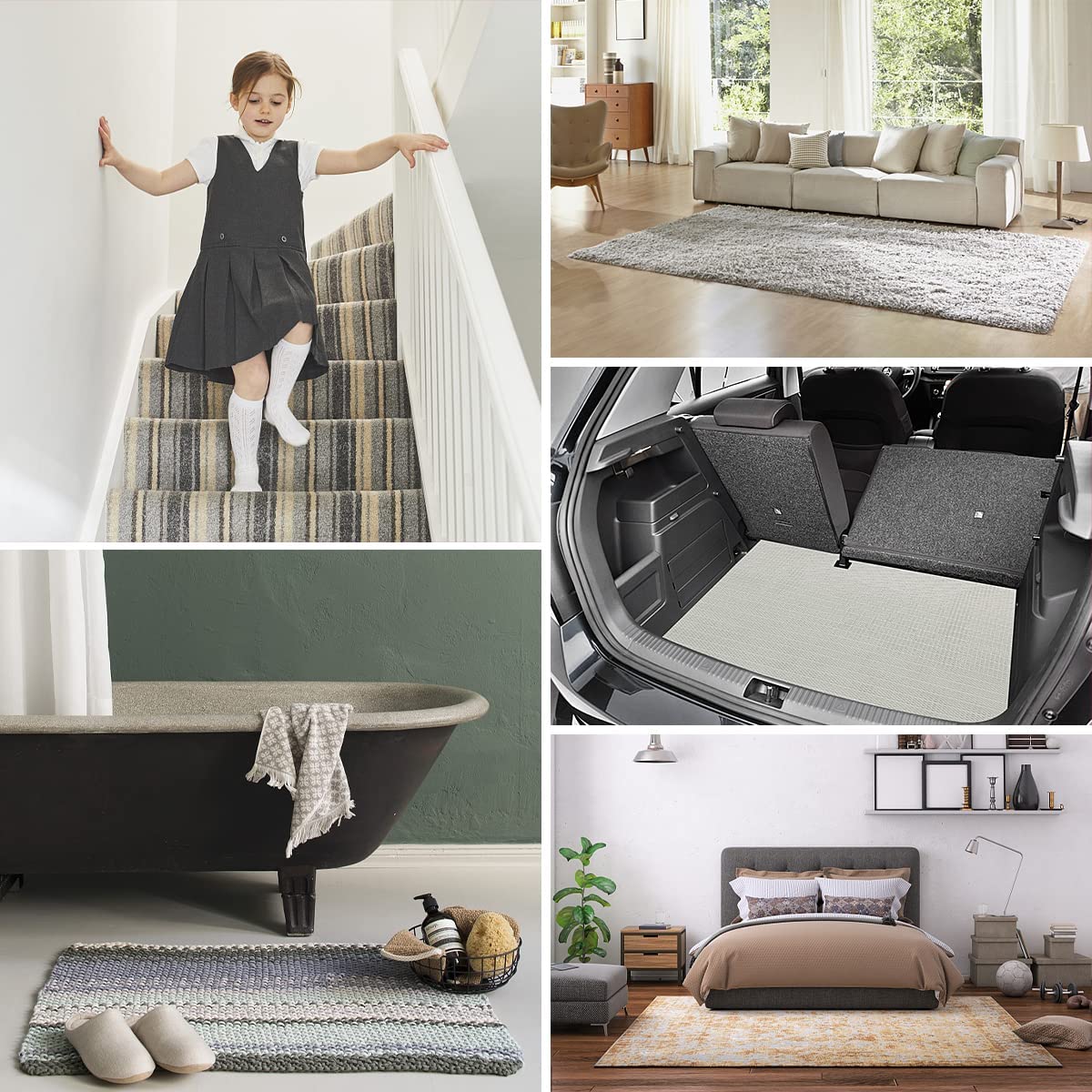 Lusee Sottotappeto Antiscivolo In PVC 120x180 Cm - Per Tappeti, Moquette, Pavimenti Legno, Marmo E Parquet