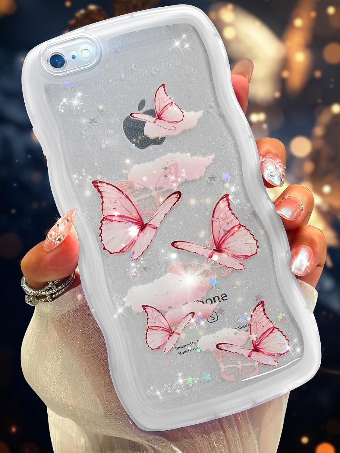Likiyami for iPhone 6 Plus Case Women – Wave Frame Design Girls Cute Phone Cover Glitter Bling Butterfly with Clear Soft Silicone Fashion Girly Unique Teens Shockproof for iPhone 6 Plus Phone Case Likiyami for iPhone 6 Plus Case Women – Wave Frame Design Girls Cute Phone Cover Glitter Bling Butterfly with Clear Soft Silicone Fashion Girly Unique Teens Shockproof for iPhone 6 Plus Phone Case