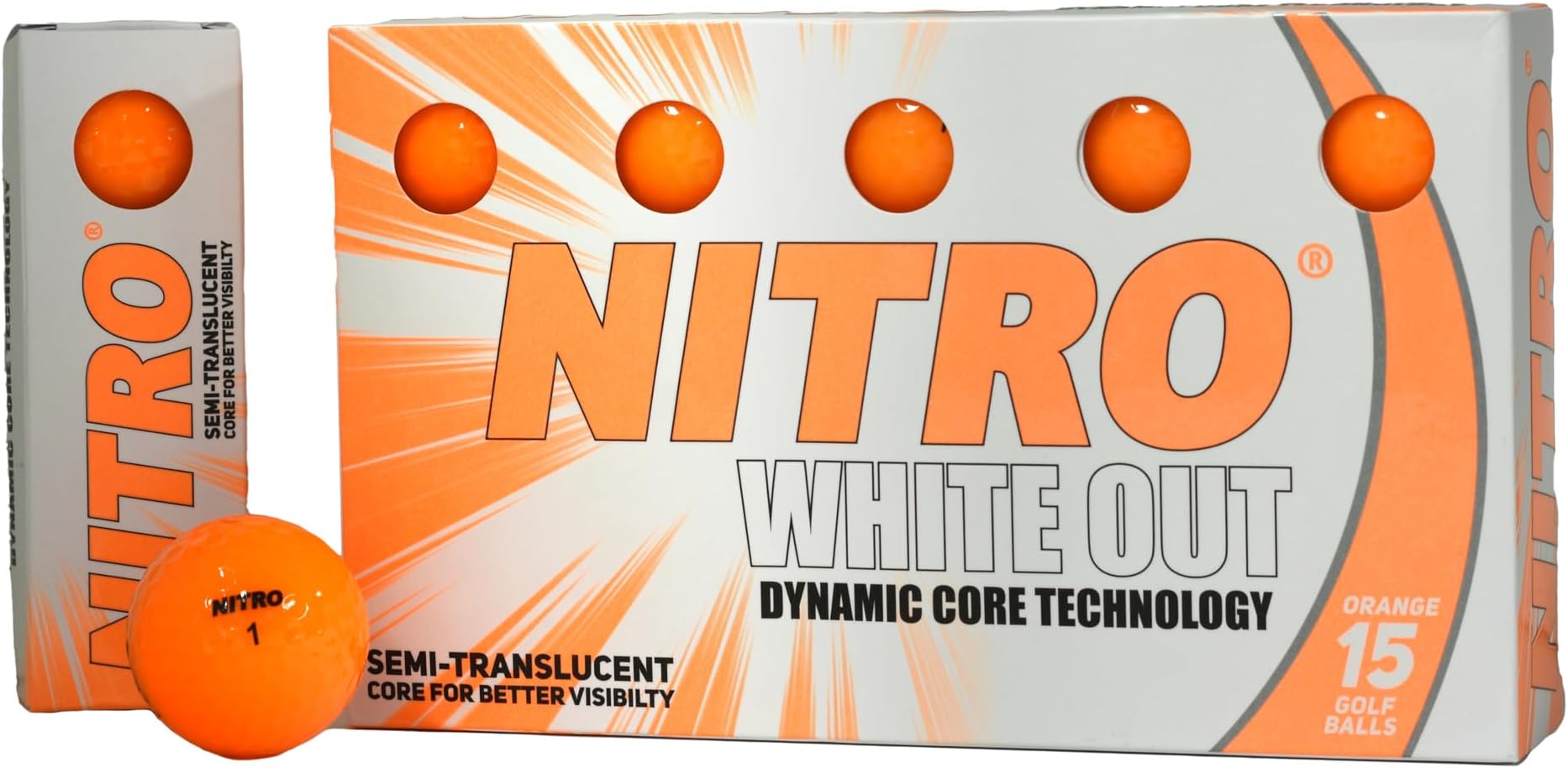 Nitro White Out Golf Balls (Pack of 15)