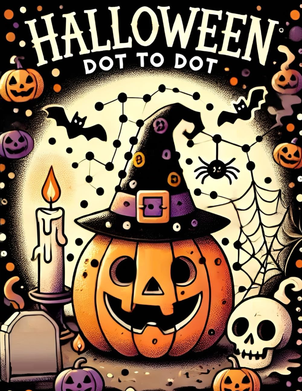 Halloween Dot to Dot Book: Large Print Dot to Dot For Adults | Halloween Pumpkins, Skulls, Witch, Bats, Autumn & More