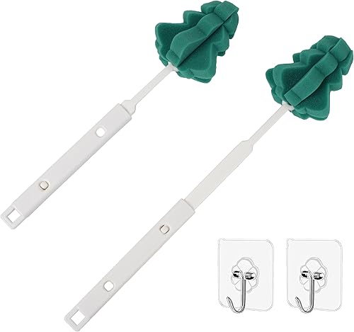 Cepillos suaves para botellas, cepillos de esponja para botellas, juego de cepillos de limpieza con asas ajustables, 2 piezas, para copas de vino y