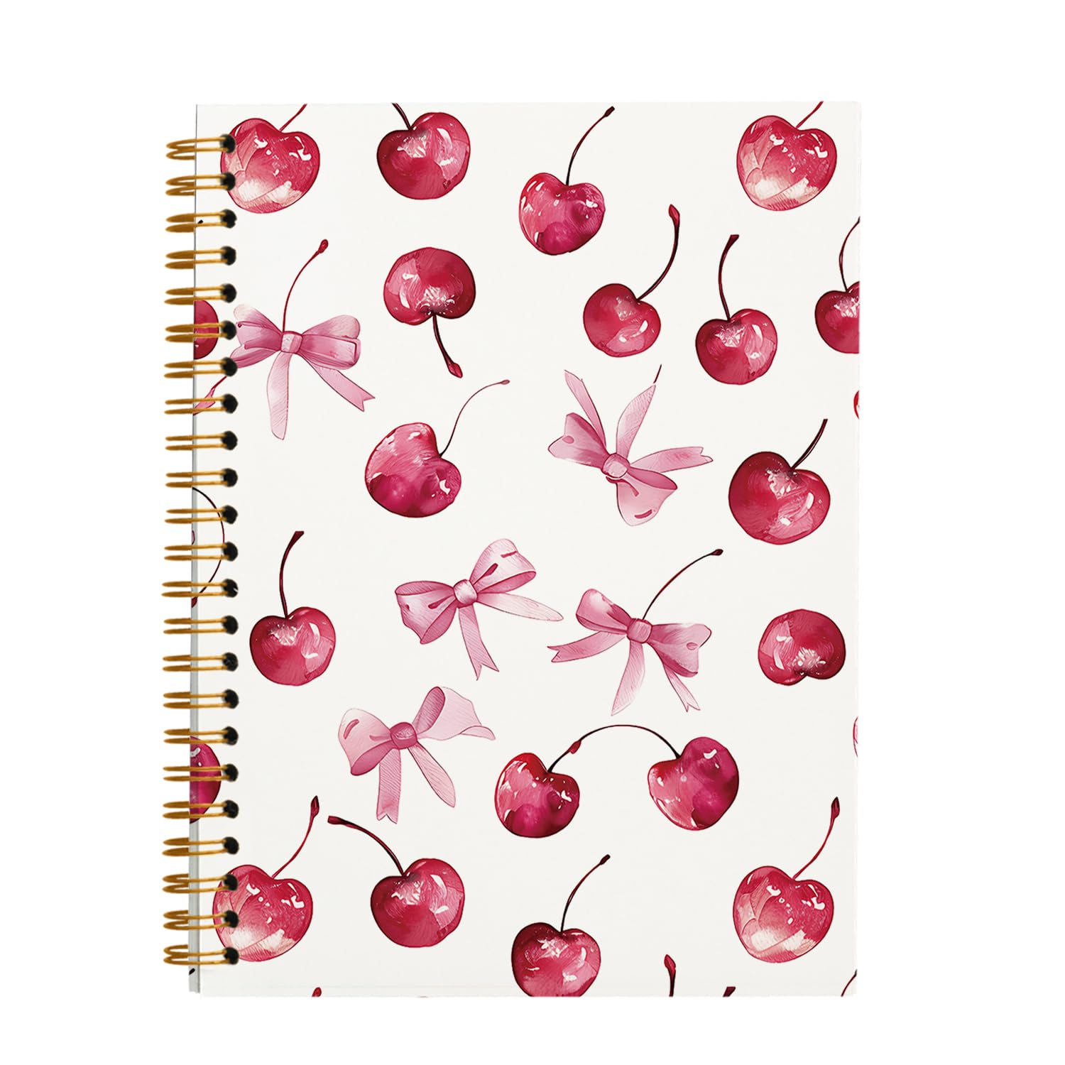 OXW Coquette Pink Bow Notebook Journal, Pink Cherry Planner Cute Notebook Journal for Women Girls, Coquette School Supplies, Coquette Stuff Planner,