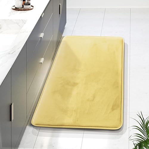 Miniatura 123 de Clara Clark - Tapetes para baño de espuma viscoelástica, terciopelo y felpa ultra suave, antideslizantes, lavables a máquina y de secado rápido,