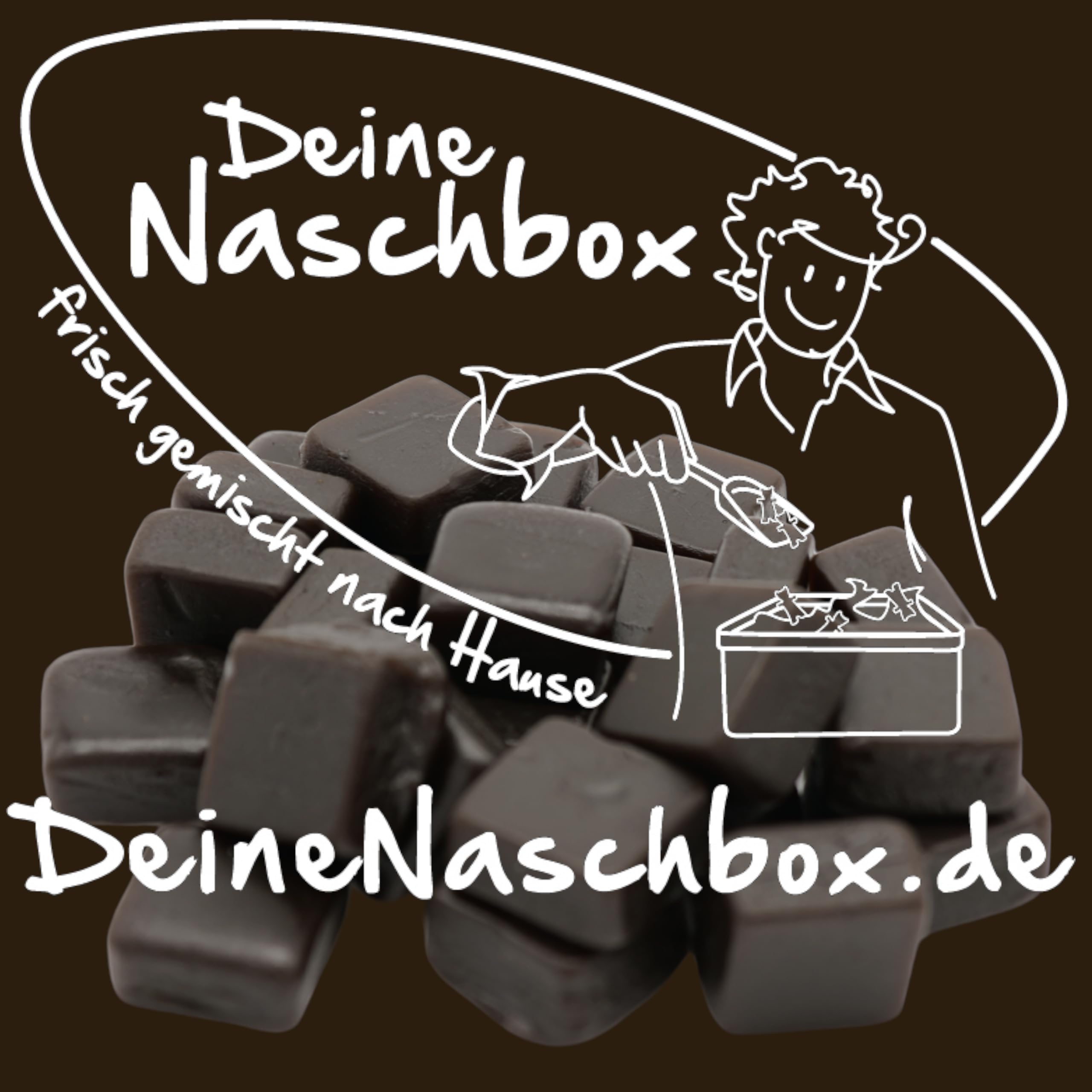 Deine Naschbox | Zuckerfreie Salzige Lakritz Kubusse | 3kg Mega Pot | XXL Großpackung für Party, Candybar & als Geschenk - Extra stark - Salmiakwürfel
