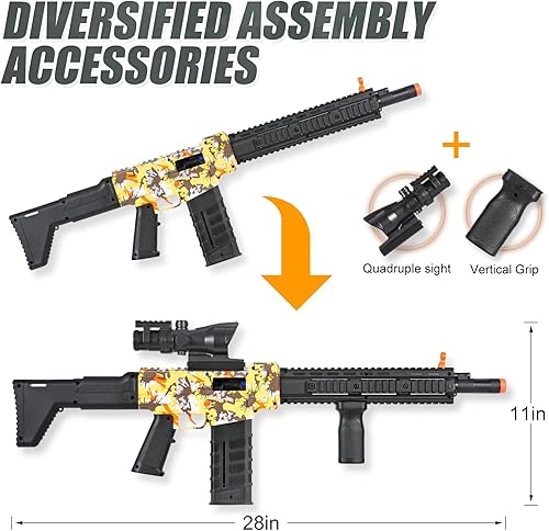 Miniatura 4 de Pistola de juguete realista para pistolas Nerf, dardos de espuma con alcance, 100 balas suaves, rifle de francotirador semiautomático, pistola de