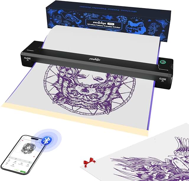 PeriPage Wireless Tattoo Stencil Printer - Professional & Beginner Frien...