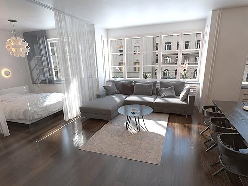 Miniatura 17 de Unique Loom Paris Collection - Alfombra tradicional envejecida en tonos pastel azul claro (5 pies x 8 pies)