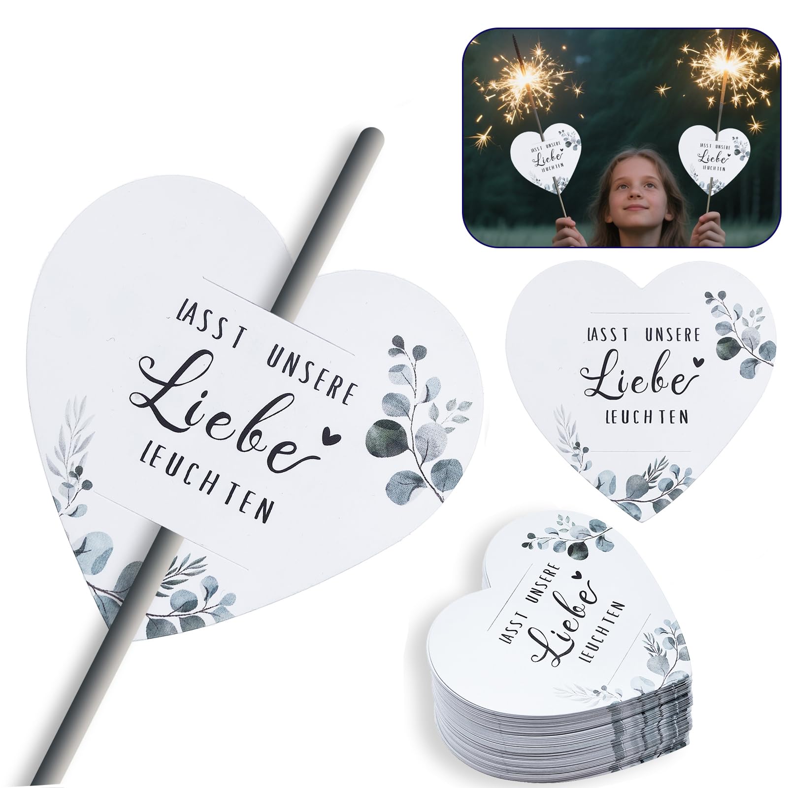 100 Stück Wunderkerzen Kartenhalter Hochzeit Wunderkerzen Et