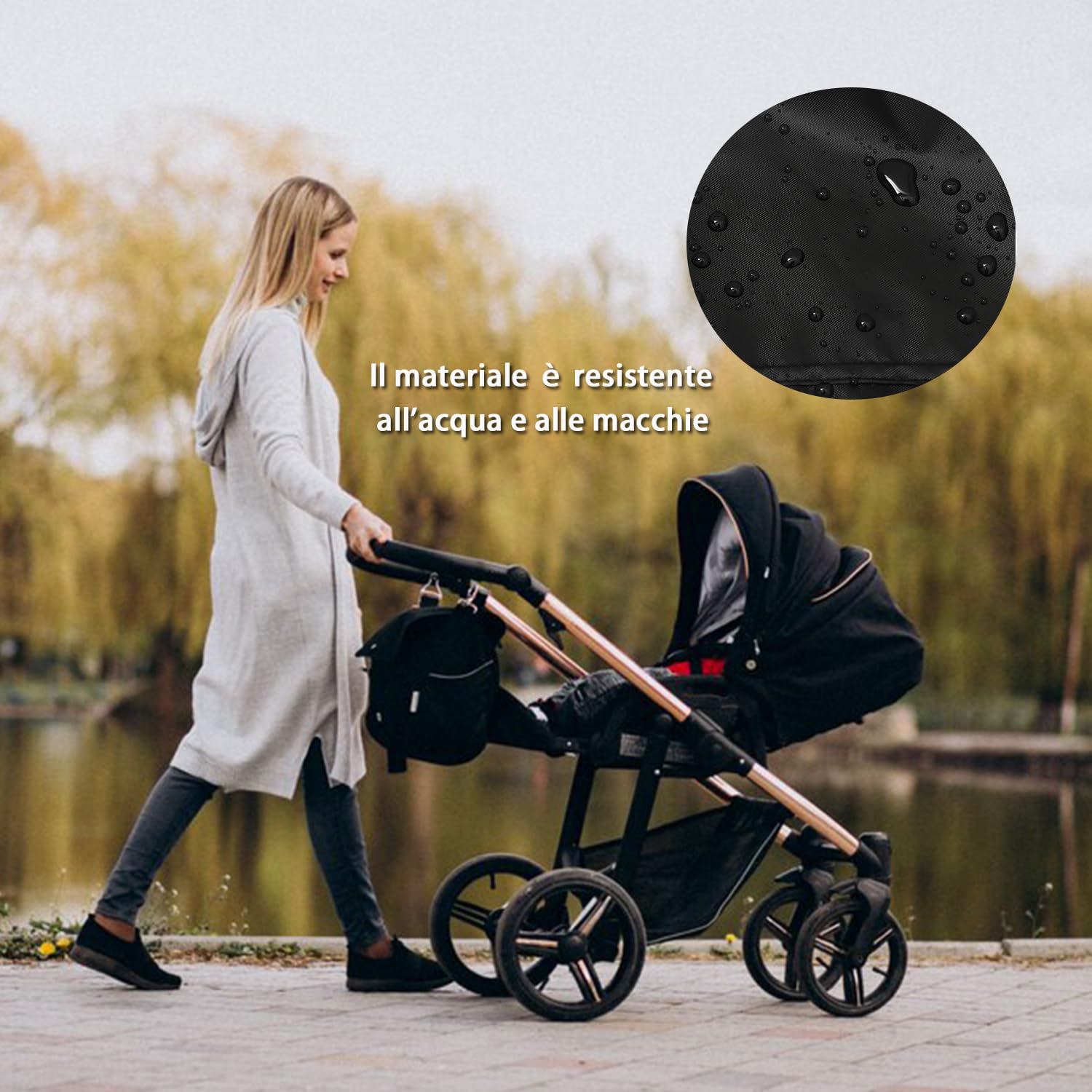 4 pezzi Copriruota per passeggino, Passeggino Coprigambe Antipolvere Copriruota, impermeabili e antisporco, accessori antipolvere