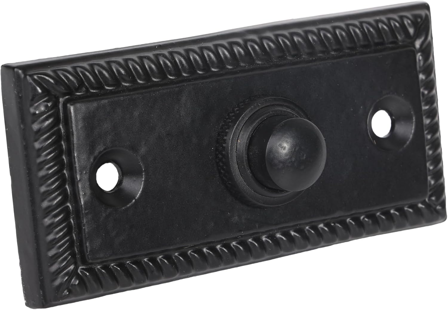 Skandh Iron Doorbell Chime Push Button Black Powder Coated Vintage Decorative Door Bell with Easy Installation 3.5" X 1.5" Inch