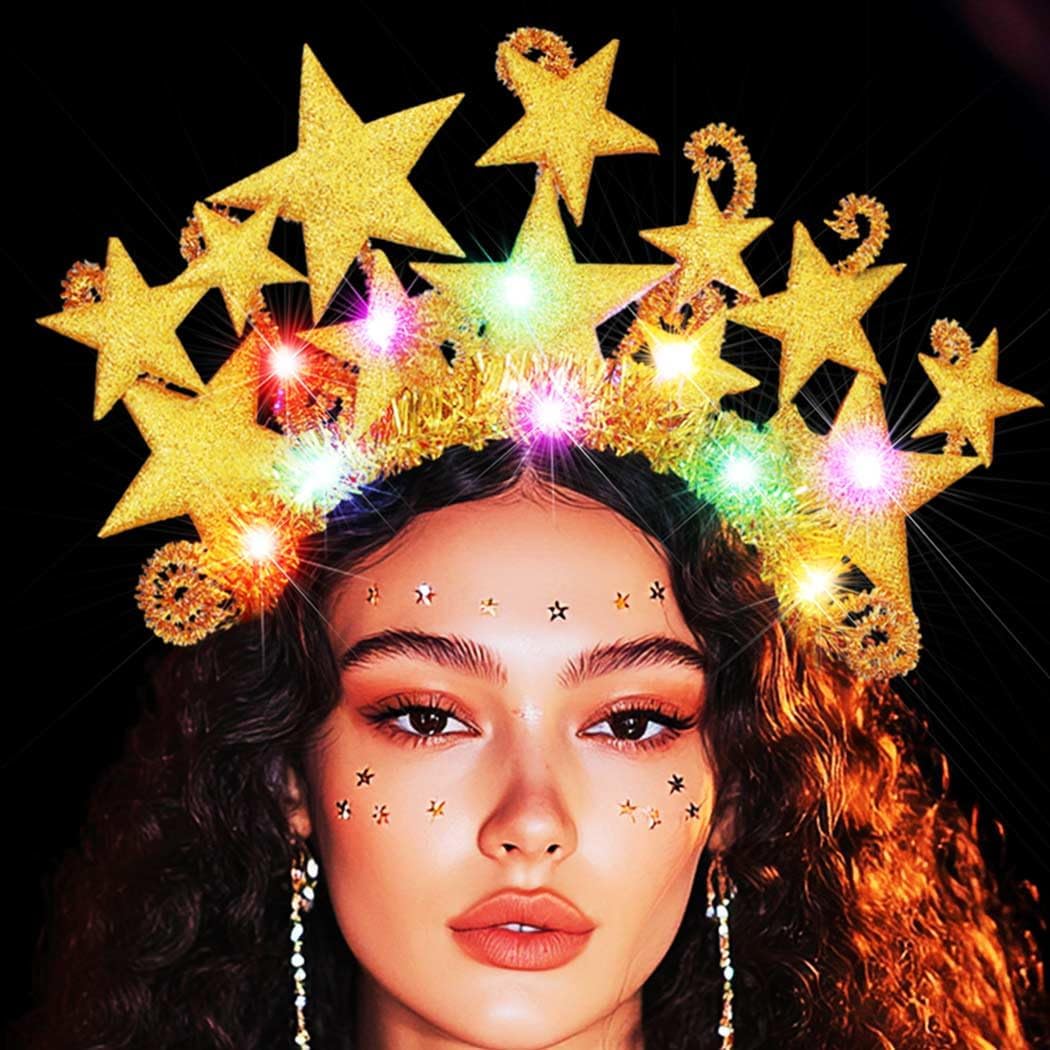 GORTIN Light up Star Headband LED Glowing Costume Headpiece Rave Hair Accessories for Women - Image 5
