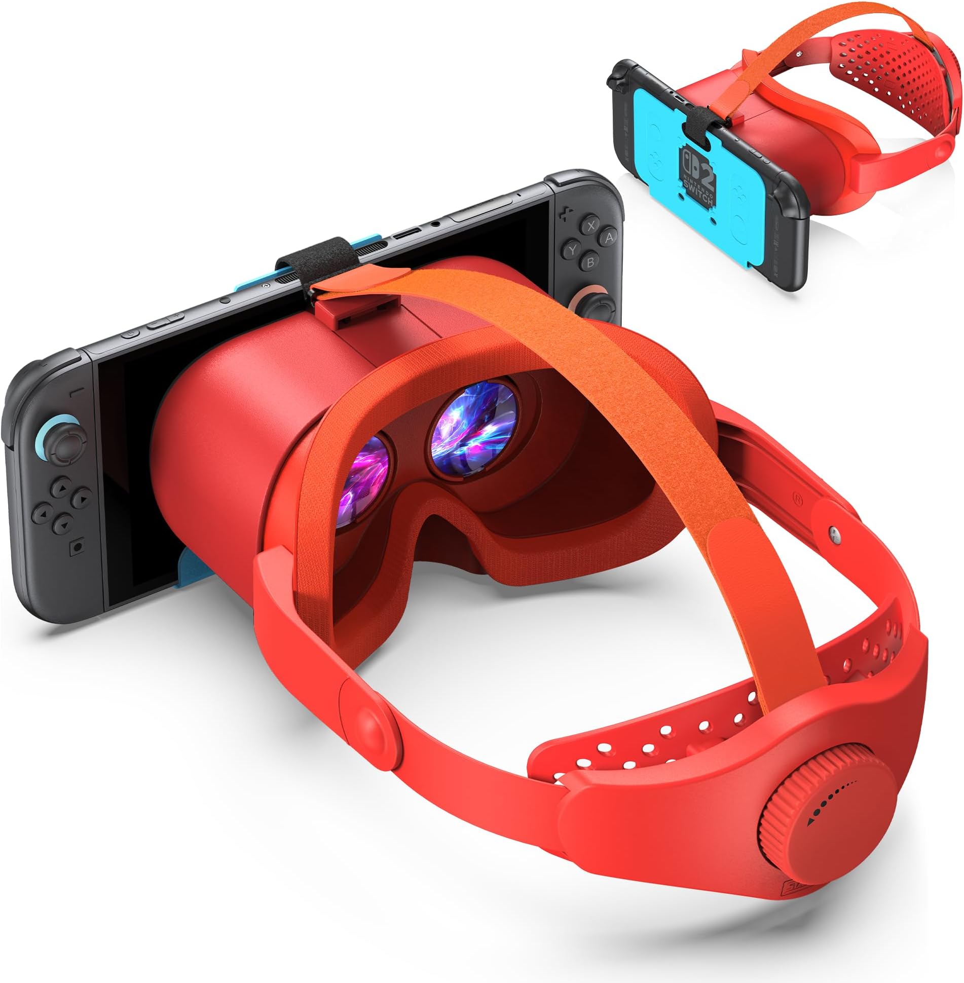 Upgraded VR Headset for Nintendo Switch 2, Switch 2 Virtual Reality VR Glasses with Adjustable HD Lenses and Comfortable Headband, Virtual Boy 3D Glasses for Switch 2 Accessories (Orange and Blue)