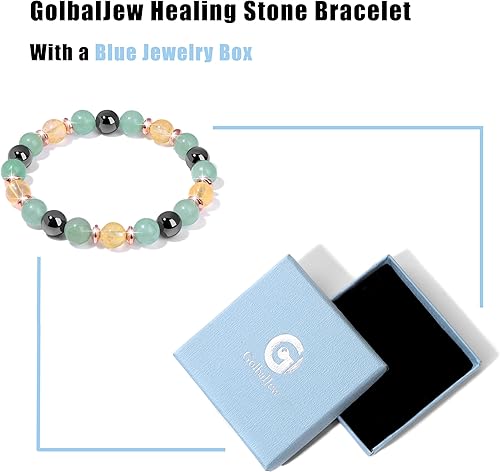Miniatura 6 de GolbalJew Pulsera curativa para mujer, pulseras de cuentas de ansiedad, joyería de piedra curativa, pulsera de cristal para aliviar el estrés,