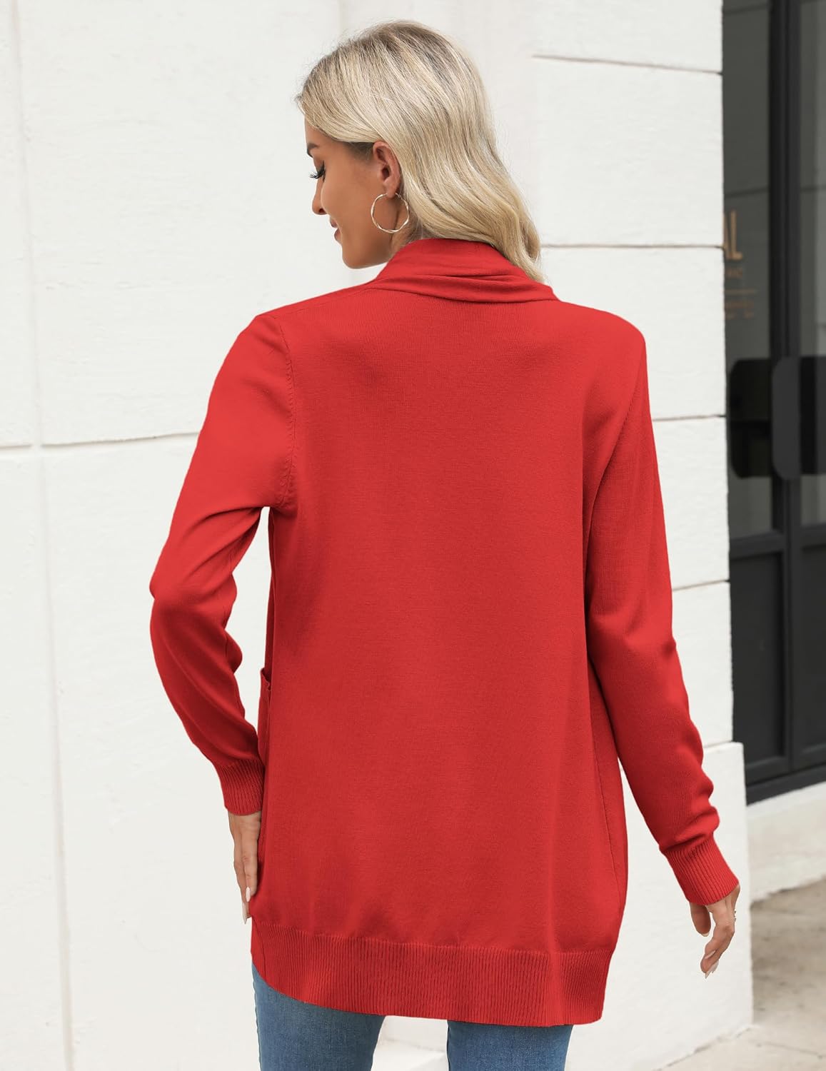 Zeagoo Women Long Cardigan Sweaters Lightweight Open Front Duster Knit Fashion Sweater Coats Trendy Cardigans with Pocket - Image 3