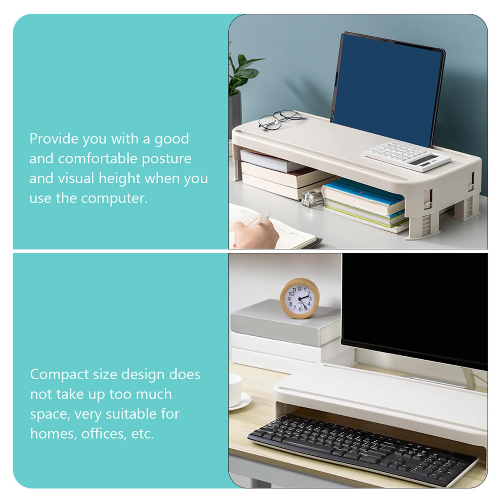Homoyoyo Soporte Elevador para Monitor de Ordenador, Plástico, Ergonómico