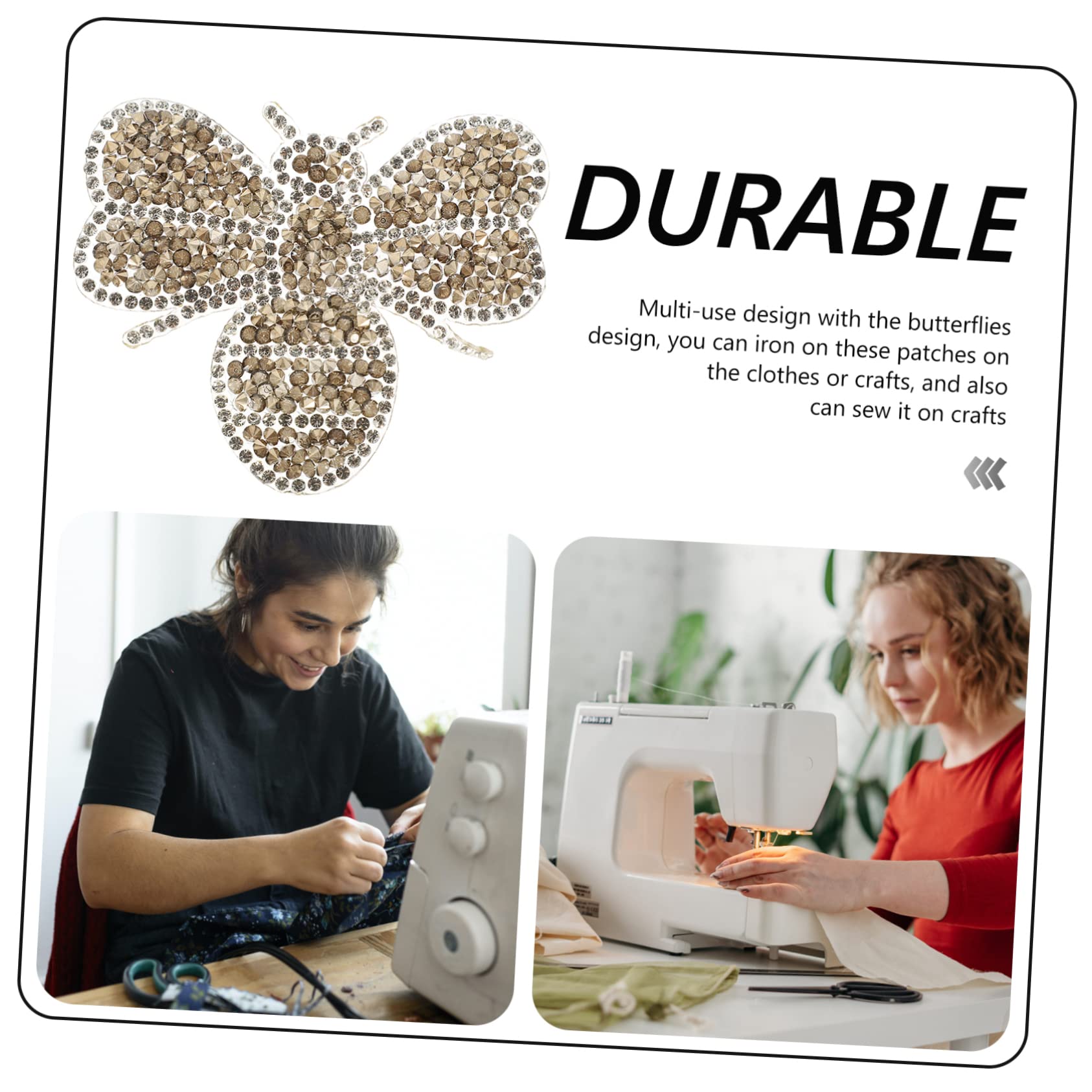 NUOBESTY 30pezzi Toppe Decorative Sostituibili Per Abbigliamento e Cappelli Patches Compatti Resistenti Per Jeans Giacche e Borse Design Ape Facili Da Applicare