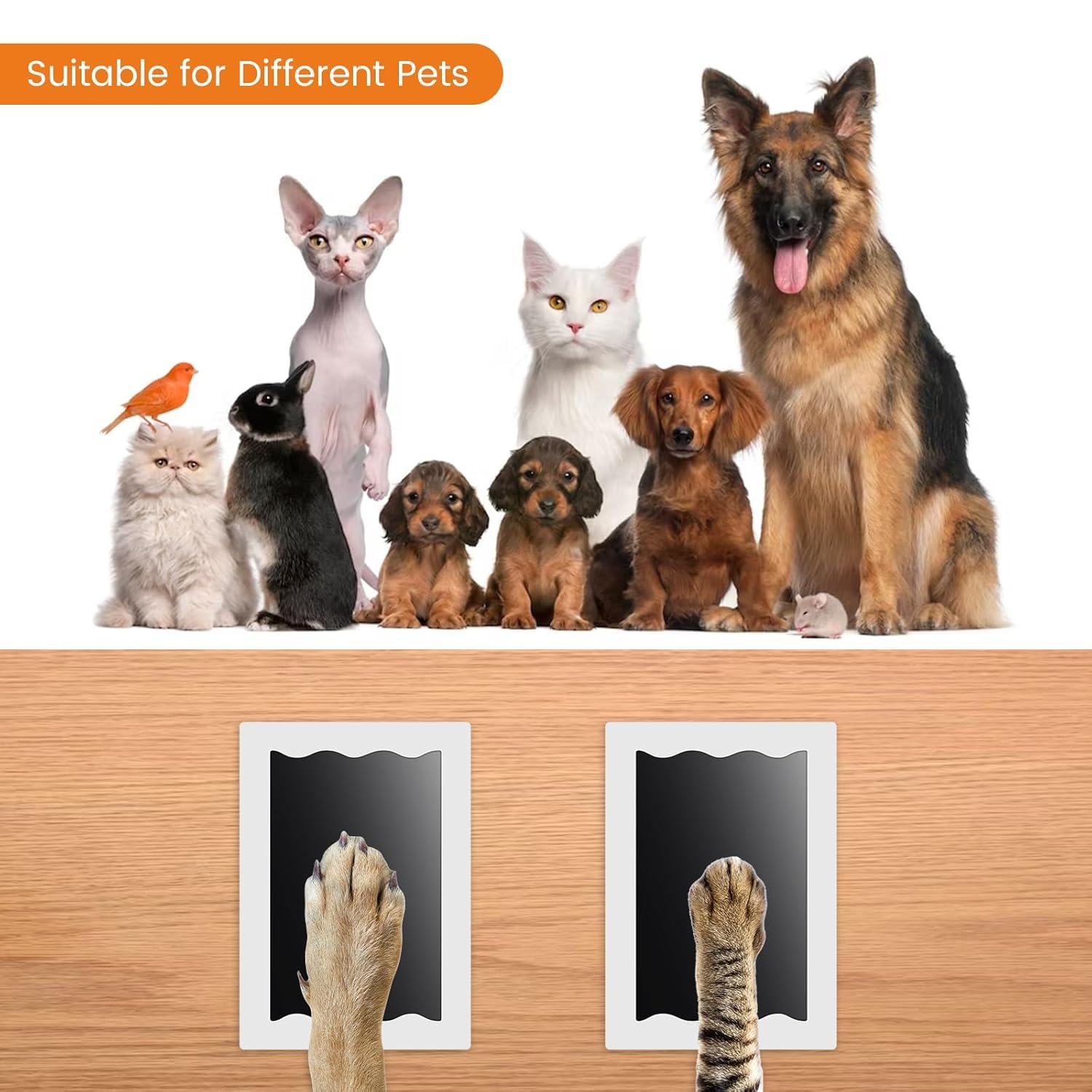 Empreinte Chien Nabance 6pcs Kit Empreinte Chien Chat 12 Cartes, Clean Touch Empreintes Bébé Kit Empreinte Bebe Kit Empreinte Pieds et Mains Avec Boîte Cadeau Cadeau de Baptême Cadeau pour Bébé