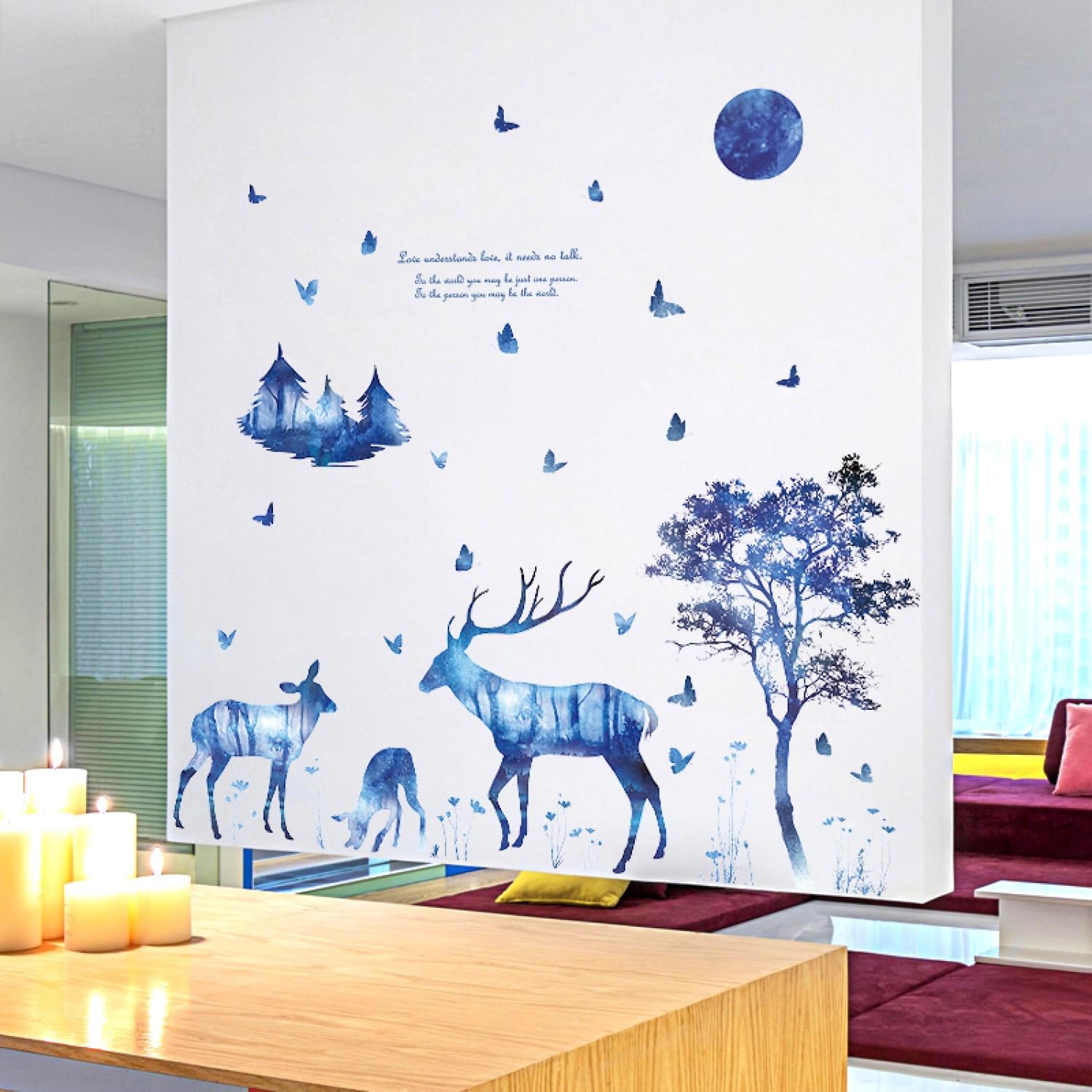 Indian Royals Nordic Dream Blue Deer Tree Kids Self Adhesive Home Décor Wall Sticker (60 CM X 90 CM) (B0CB618MTG) Amazon Price History, Amazon Price Tracker