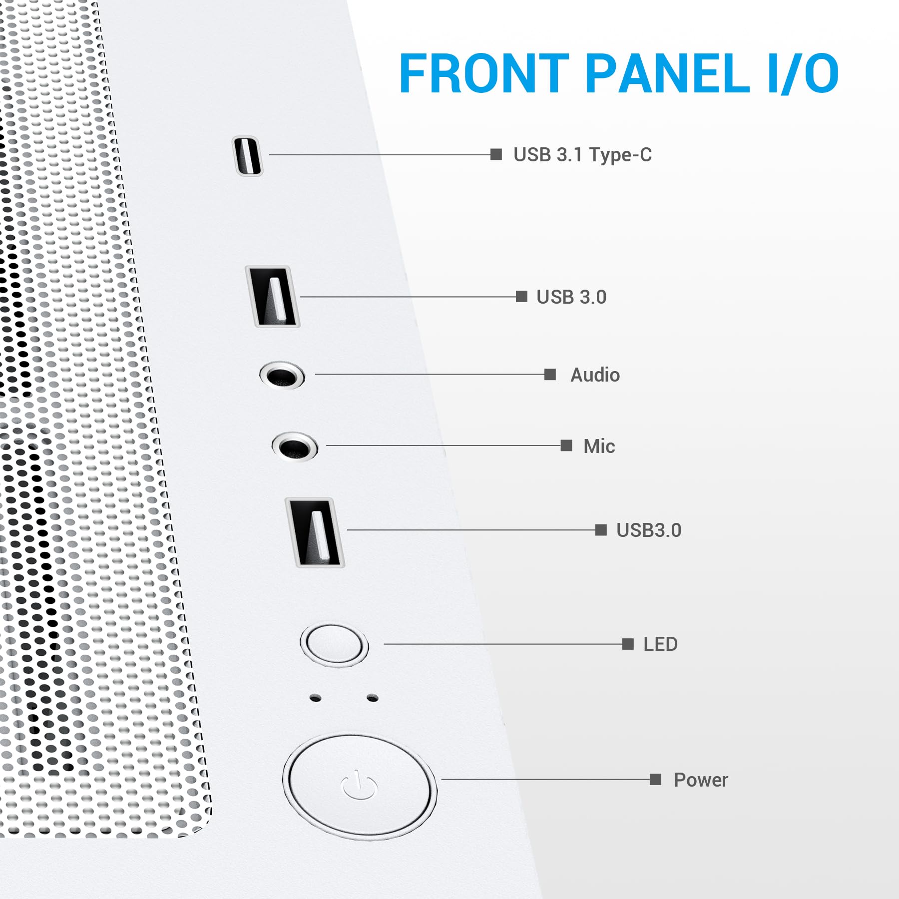 SAMA Obudowa PC S40 Mid Tower – panel przedni z siatką o wysokim przepływie powietrza, panel boczny ze szkła hartowanego, 4 x 120 mm wentylatory ARGB PWM, obsługuje płyty główne ATX/M-ATX/ITX i GPU