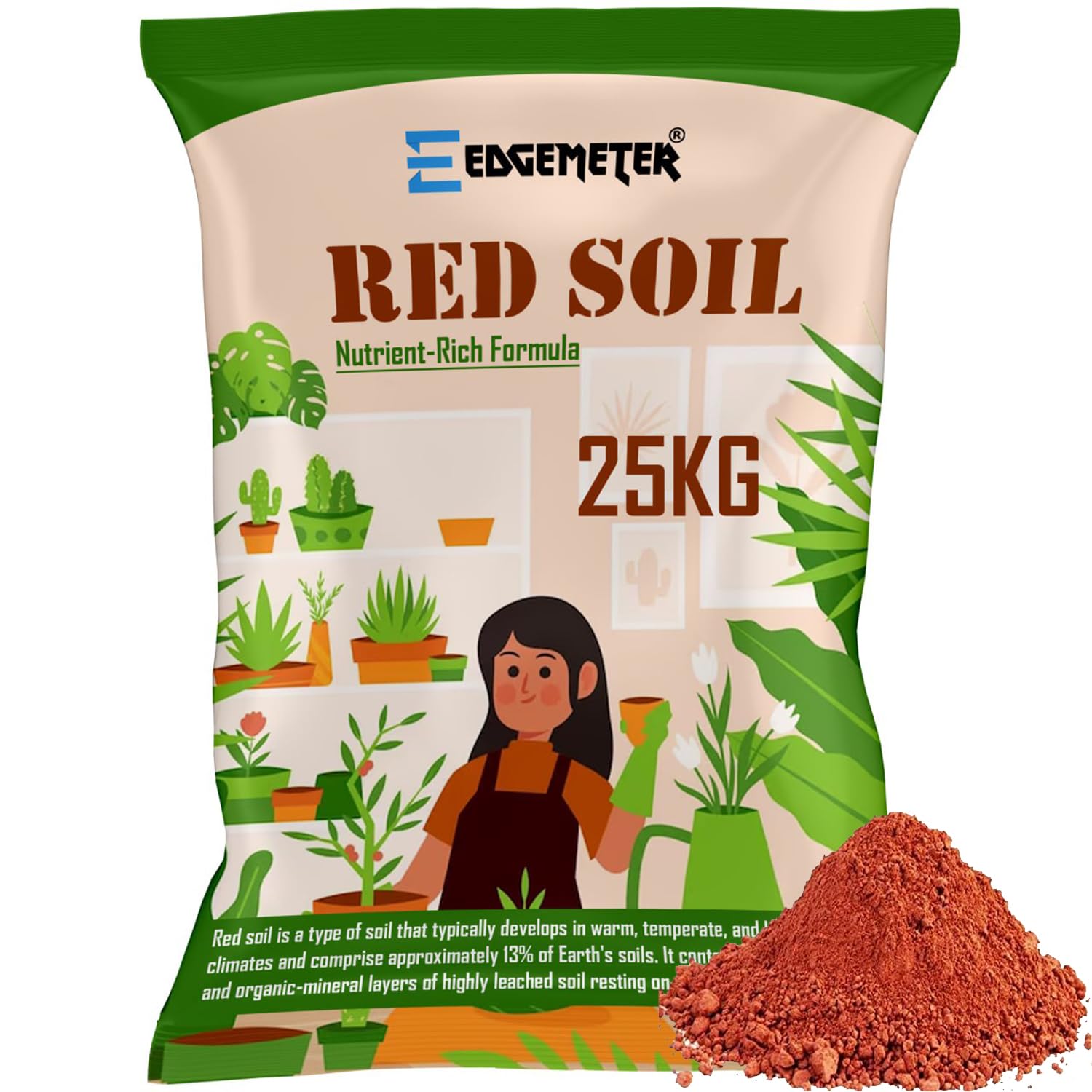 EDGEMETER Garden Red Soil for Plants - 25 Kg | Fertilizer for Plants | Manure for Home Gardening (B0D21MWRVZ) Amazon Price History, Amazon Price Tracker