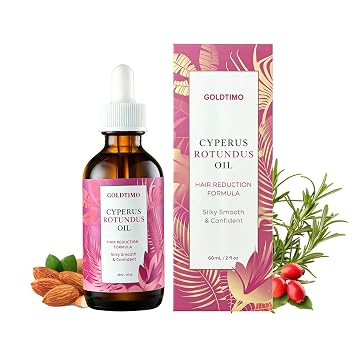 GOLDTIMO Cyperus Rotundus Oil, 2.02 Fl Oz | Natural Cold-Pressed, Face & Body Oil, Smooth Skin, Reduces Appearance of Coarse Unwanted Hair, After Shaving & Waxing
