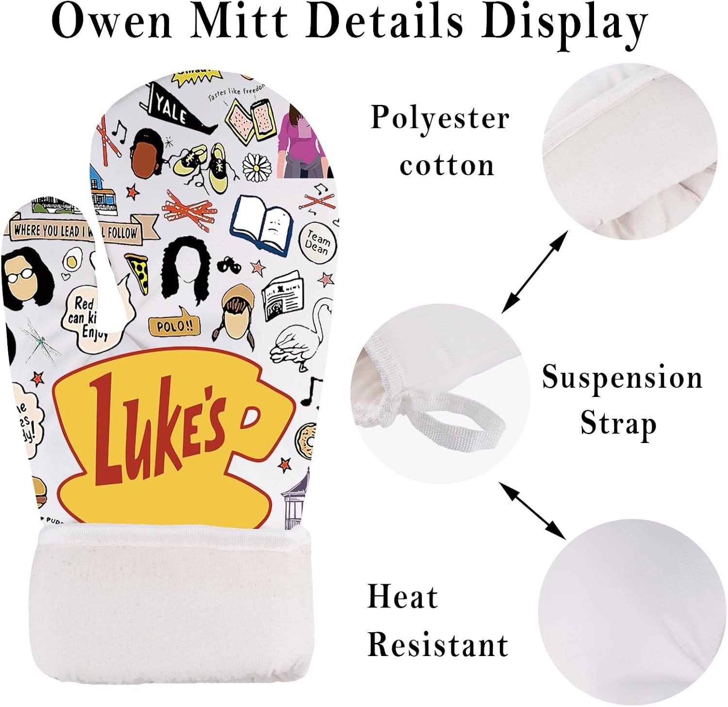 G2TUP Luke's Diner Oven Mitt Lorelai and Rory Gifts TV Show Inspired Gift Comedy TV Show Oven Mitt (Luke's om)