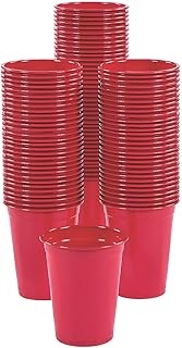 Fun Express Bulk Red Plastic Cups - 100 Ct. - Party Supplies - 100 Pieces
