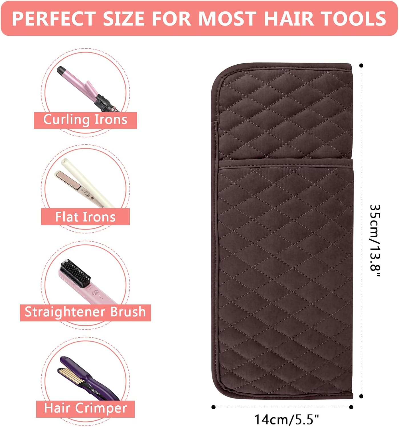 Heat Resistant Hair Tools Organizer Cover Bag(13.8" x 5.5") image 3