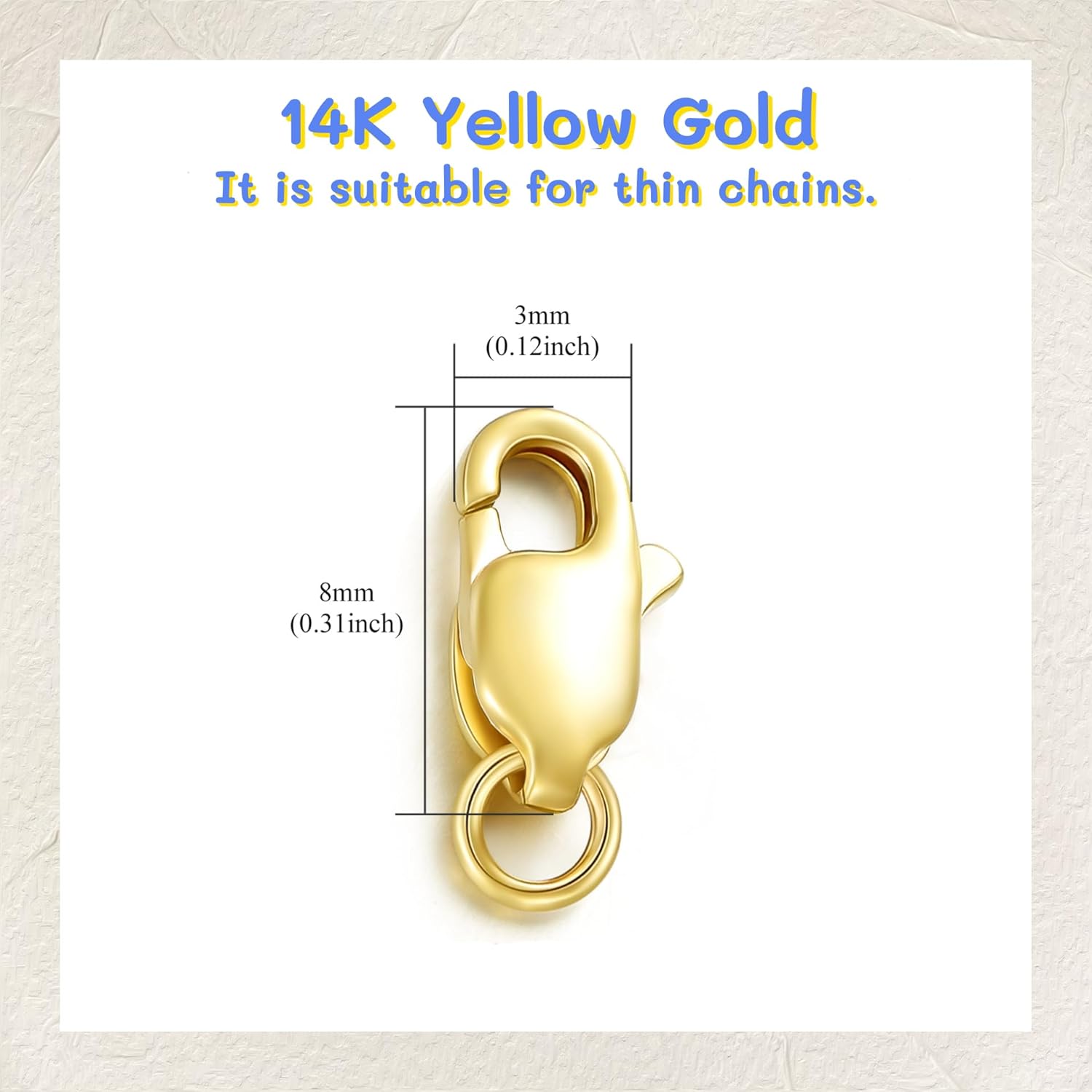 14K Yellow Gold Jewelry Clasp Necklace Extender, Double Lobster Clasp Bracelet Extension Connector for DIY Necklace Bracelet Anklet Jewelry Making, 14K Gold Double Spring Clasp (Style 7)