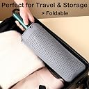 2 Heat Resistant Silicone Mat with Hanging Hole Style, Straightener Heat Resistant Travel Mat & Pouch For Curling Iron, Hair Straightener, Flat Iron and Other Hot Hair Styling Tools, 11X6 Inches, Gray gallery image