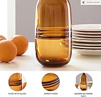 Vista 3 de Signature Design by Ashley Lemmitt - Jarrón moderno de cristal, marrón oscuro y beige