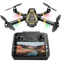 H11 GPS Drone con Telecamera 4K Professionale (Radiocomando con Schermo) FPV RC Droni con Motor Brushless, Return Automatico, autonomia di volo di 45 minuti, 2 batterie, meno di 249g, C0