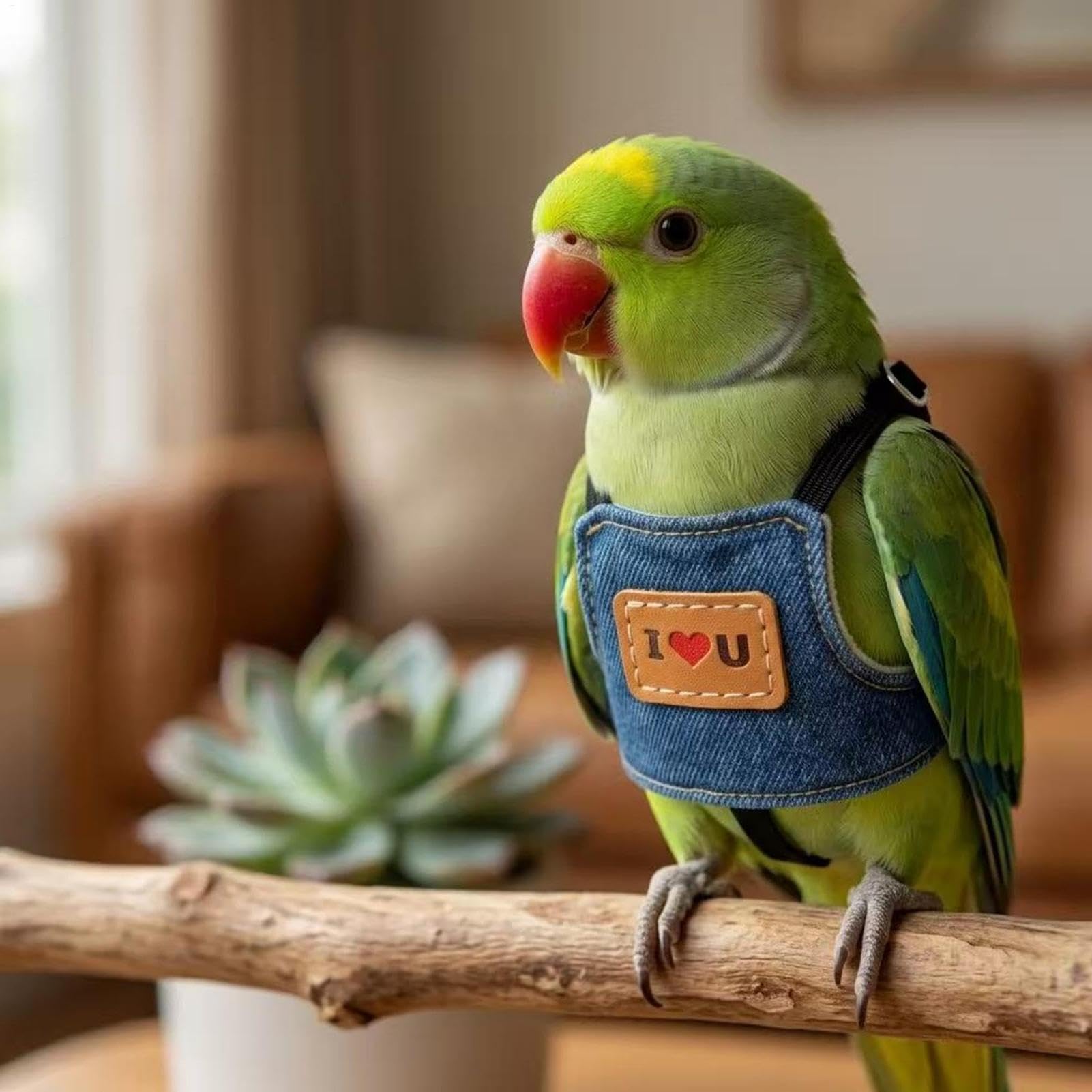 Generisch Pettorina per uccelli, regolabile, antiscivolo, con guinzaglio di sicurezza, per allenamento all'aperto, gilet da corsa sicuro per animali domestici come inseparabili, pappagalli grigi